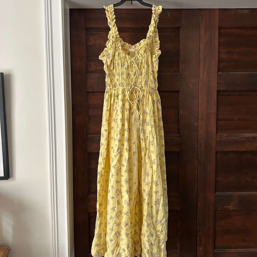 Doen NAP Exclusive Yellow Floral Emmaretta Dress Size M